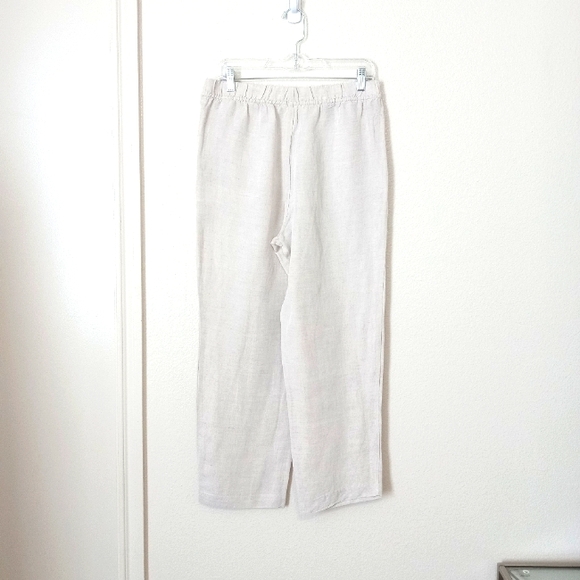 H&M Linen Blend Cream Cropped Pants - Picture 4 of 10